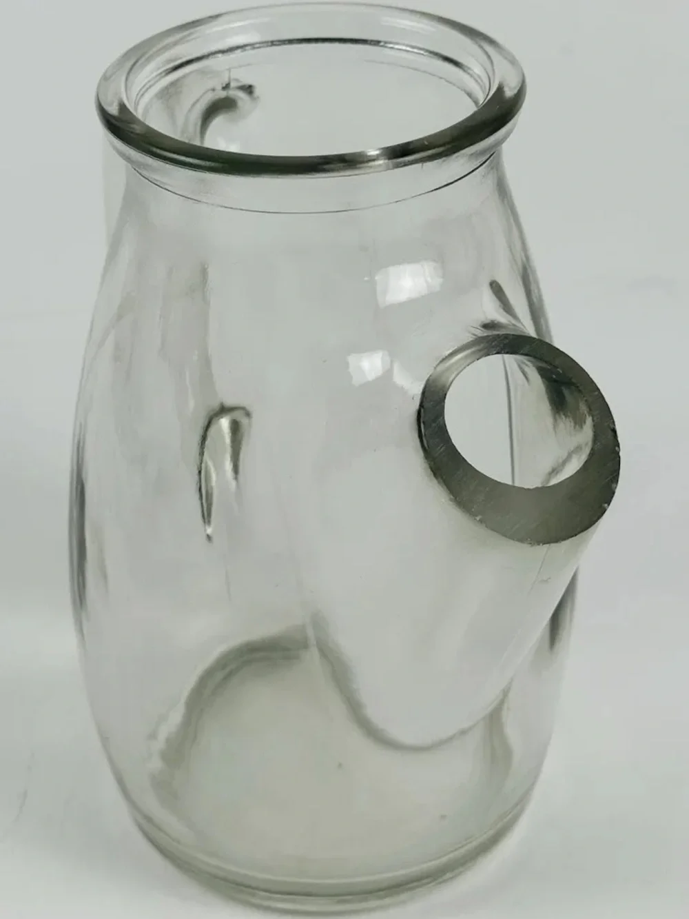 Vintage Clear Glass Snub Nose Pitcher